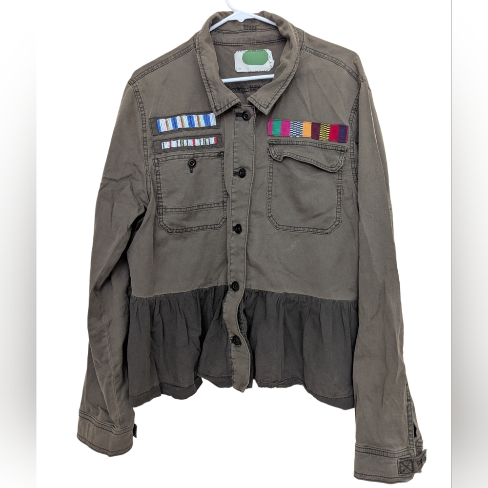 Anthropologie Brown Jacket with Colorful Accents